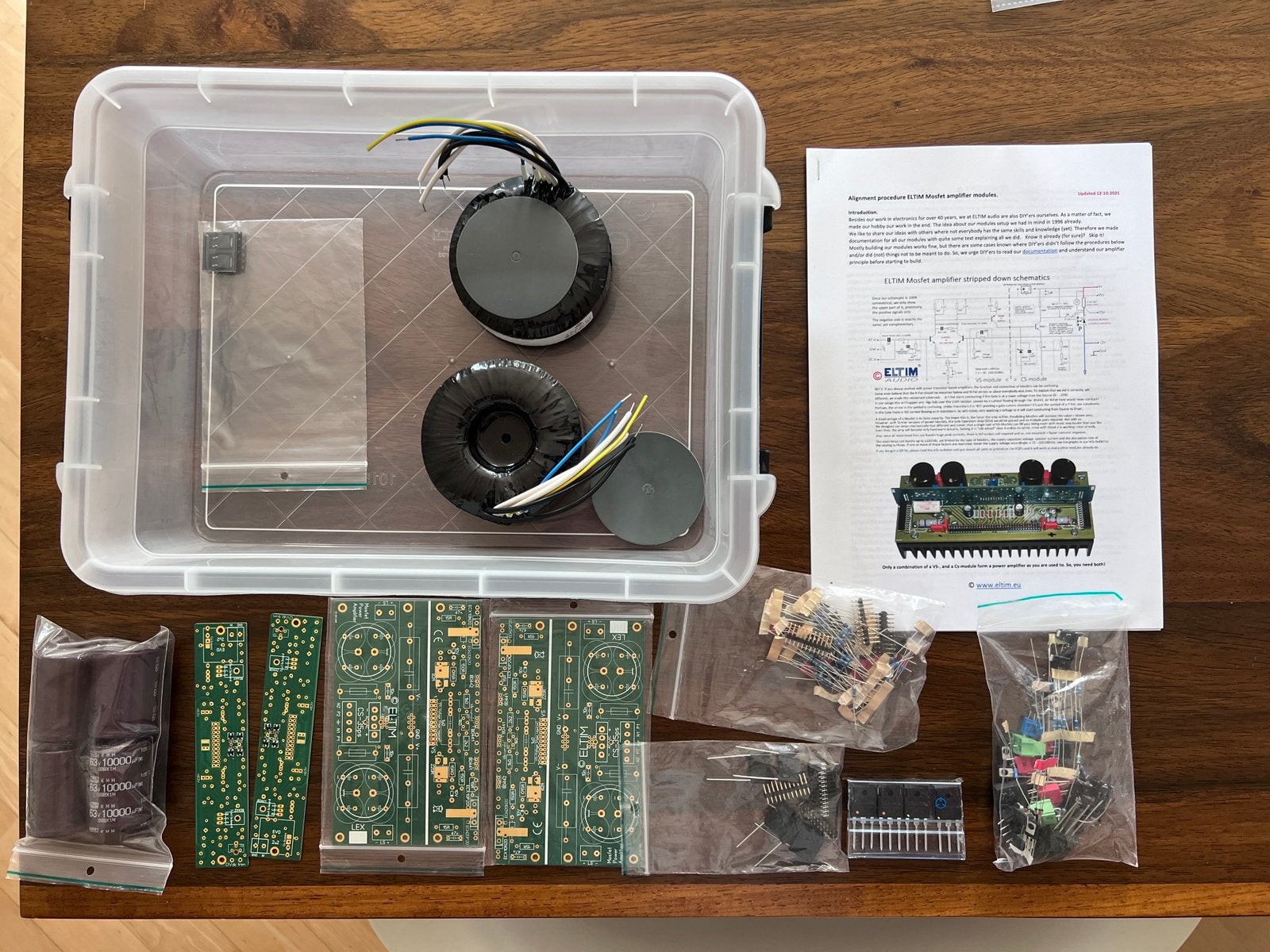 Eltim high-end mosfet eindversterker zelfbouwkit, Ophalen of Verzenden, Zo goed als nieuw, 120 watt of meer, Overige merken
