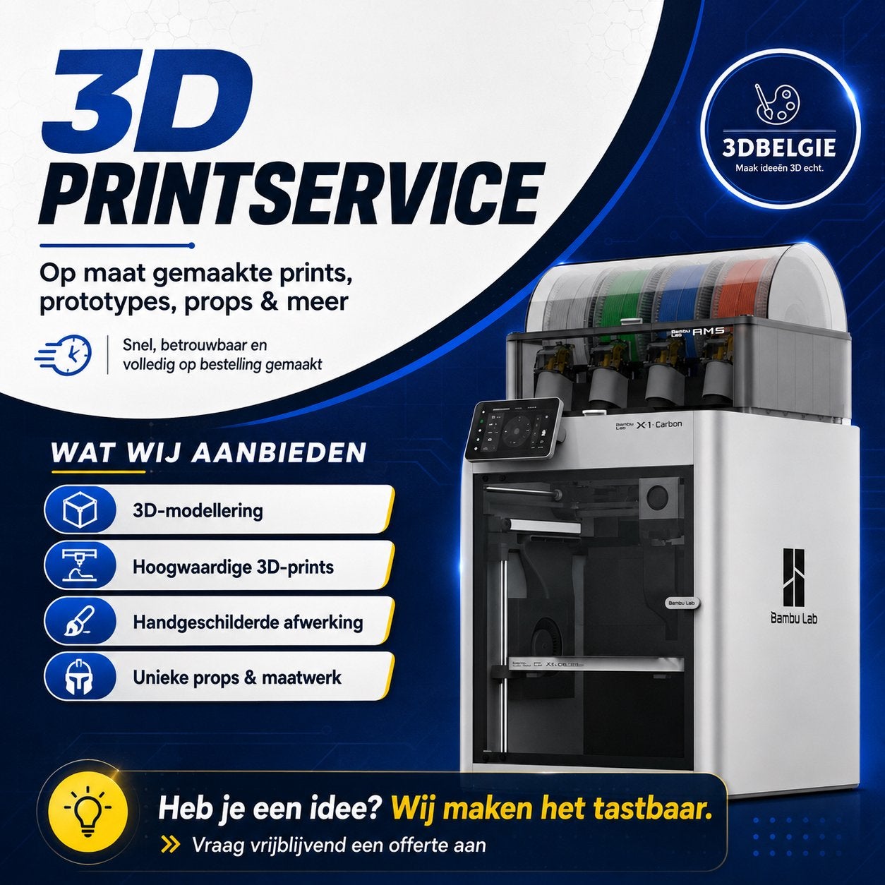 3D Printservice op Maat – Onderdelen, Eigen Ideeën, …, Ophalen of Verzenden, Nieuw, 3 of meer, Filament