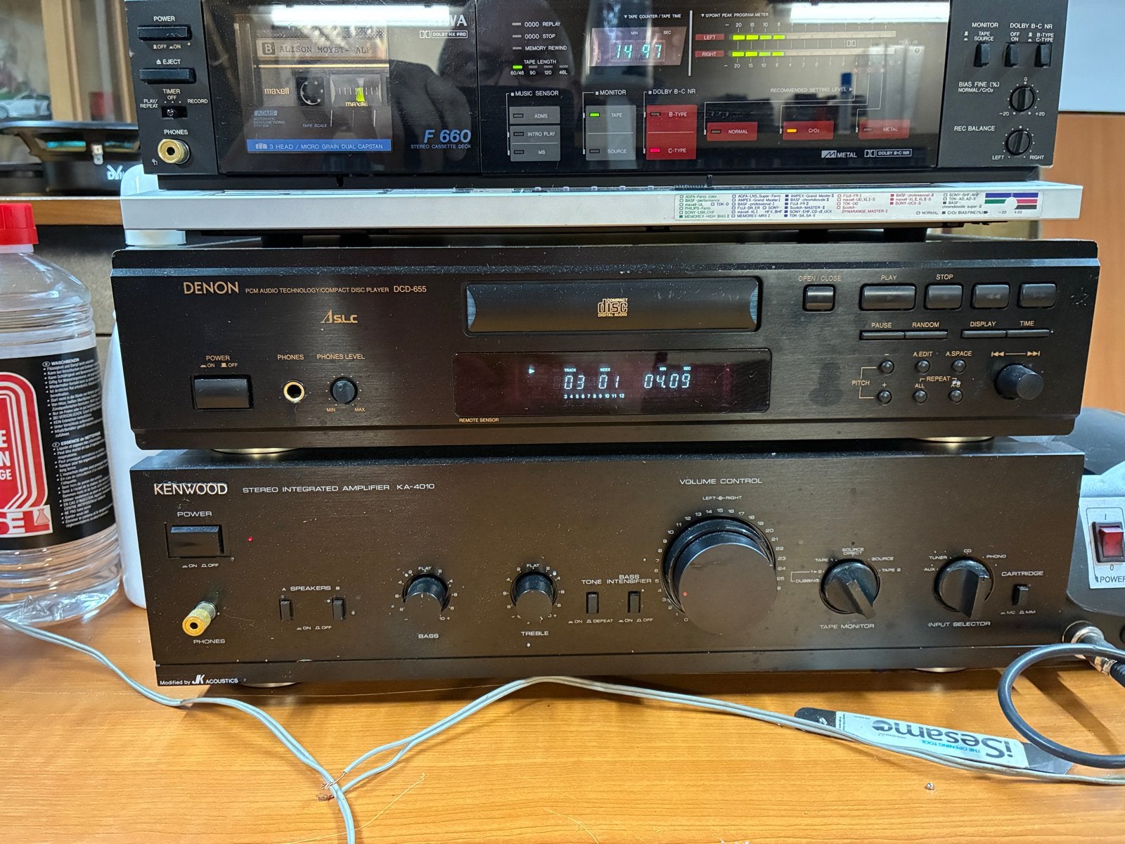 Kenwood, Denon & Aiwa Hifi Set - Versterker, CD & Cassette, Ophalen, Gebruikt, Denon, 60 tot 120 watt