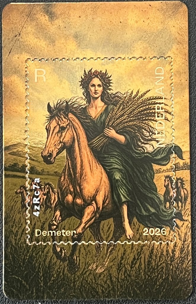 Crypto Stamp Demeter 3 kleuren NFT zwart, groen en blauw, Verzenden, Na 1940, Postfris