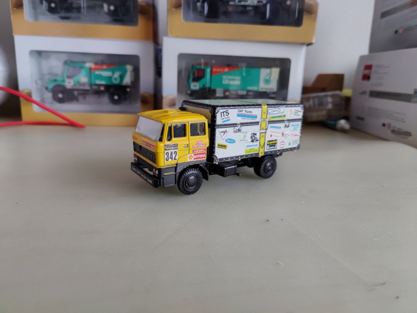 Lion Toys DAF 330 'De Koffer' Parijs-Dakar, Ophalen of Verzenden, Zo goed als nieuw, Bus of Vrachtwagen, Lion Toys