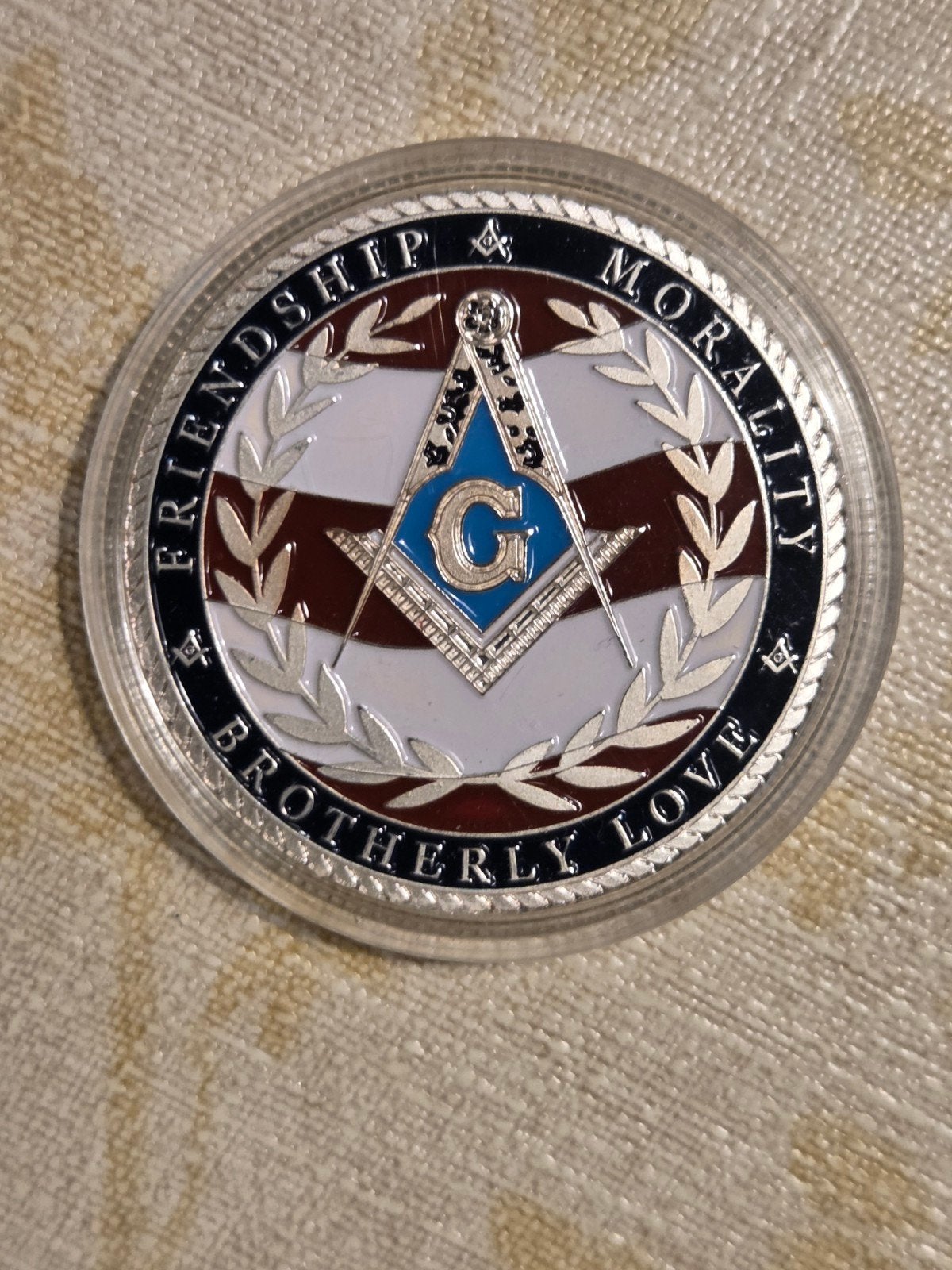 Vrijmetselaar Militaire Veteraan Uitdaging Munt, Ophalen of Verzenden