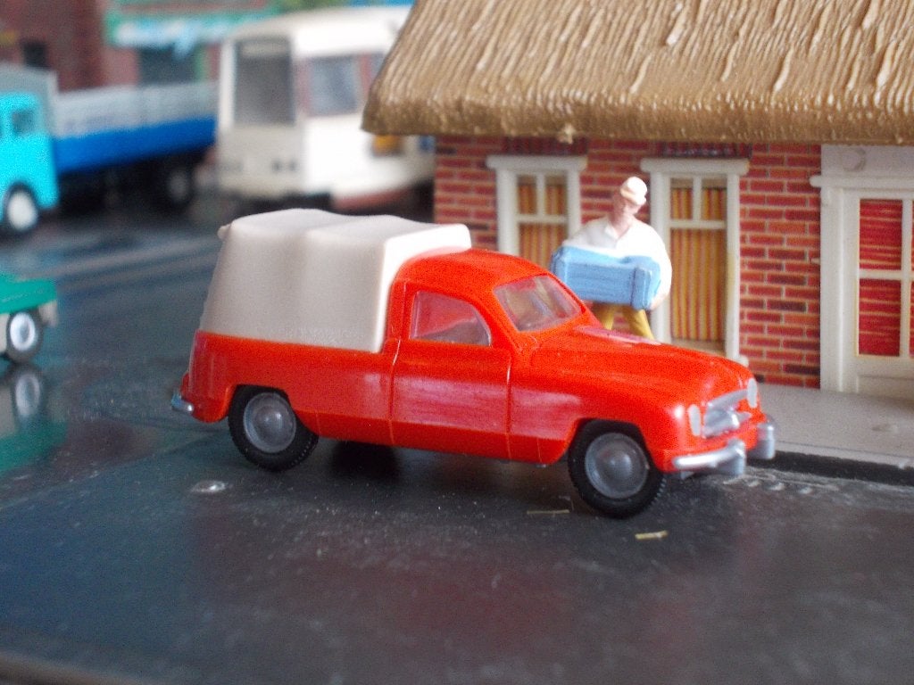 1952 Skoda 1200 / 1201 Pick-Up met huif - Igra oranje-rood, Ophalen of Verzenden, Nieuw, Auto, Rietze