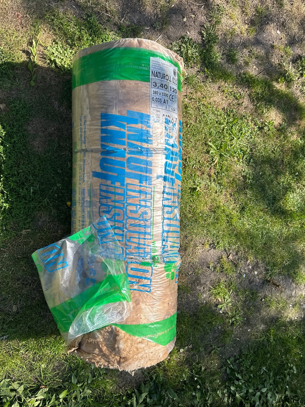 Knauf Naturoll 035 Glaswol Isolatie - 3.40 x 1.20m, Ophalen, 12 cm of meer, Nieuw, Minder dan 5 m²