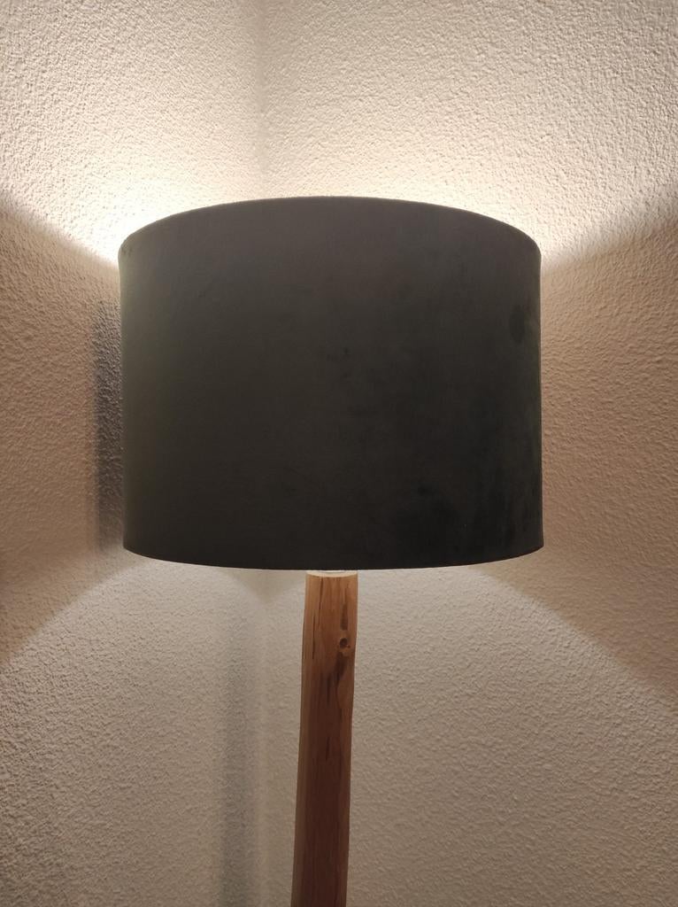 Groene velours lampenkap, luxe uitstraling, Ophalen, Zo goed als nieuw, Rond, 25 tot 50 cm