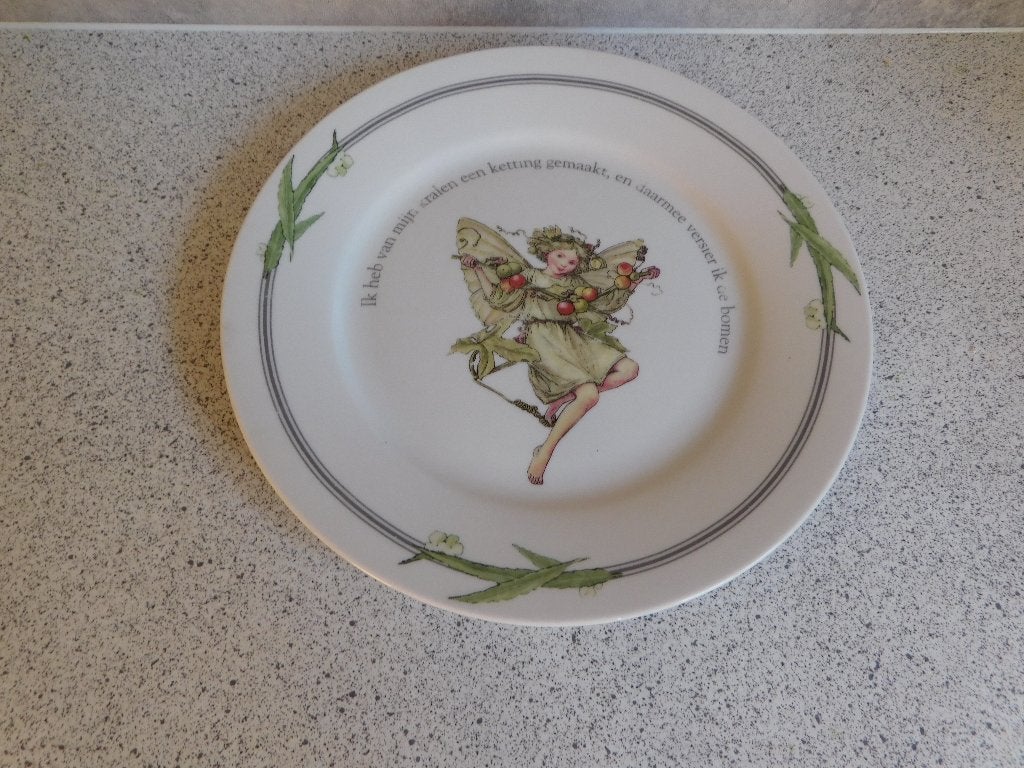 Bord 19,5 cm. de Appelbloesem Flower Fairies Douwe Egberts, Overige merken, Ophalen of Verzenden, Zo goed als nieuw, Bord(en)