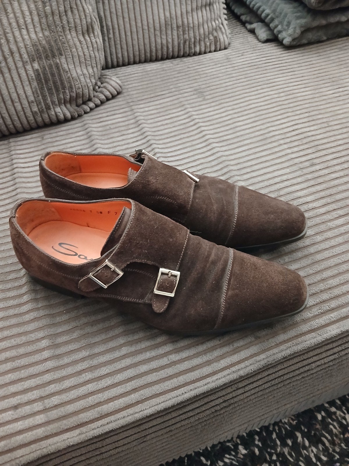 Santoni schoenen zo goed als nieuw, maat 41.5, Bruin, Ophalen of Verzenden, Santoni, Gespschoenen