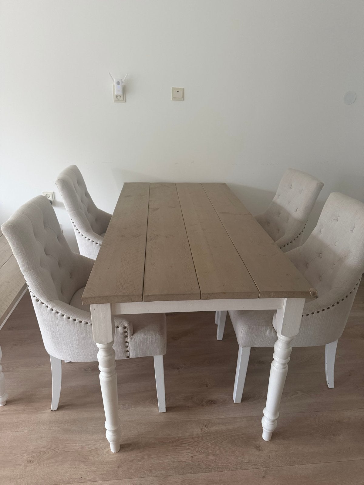 Eikenhouten Salon- en Eettafel met Landelijke Stijl, Ophalen, Gebruikt, 50 tot 100 cm, 150 tot 200 cm