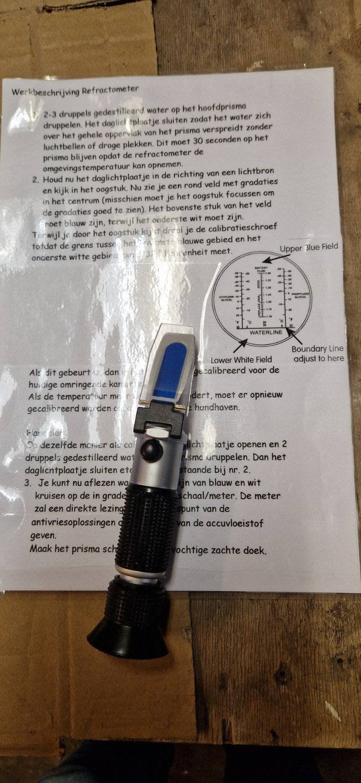 Refractometer in koffer met handleiding geleverd met ged.wat, Doe-het-zelf en Verbouw, Ophalen, Gebruikt, Overige meters
