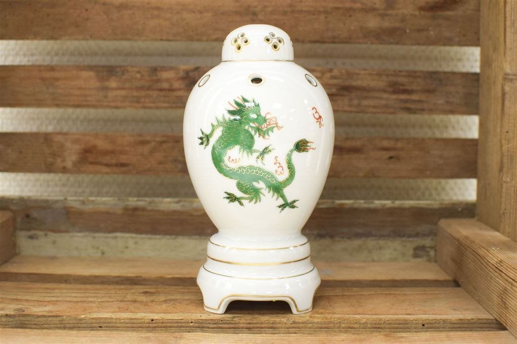 porseleinen parfum lamp met prent van een draak 47456