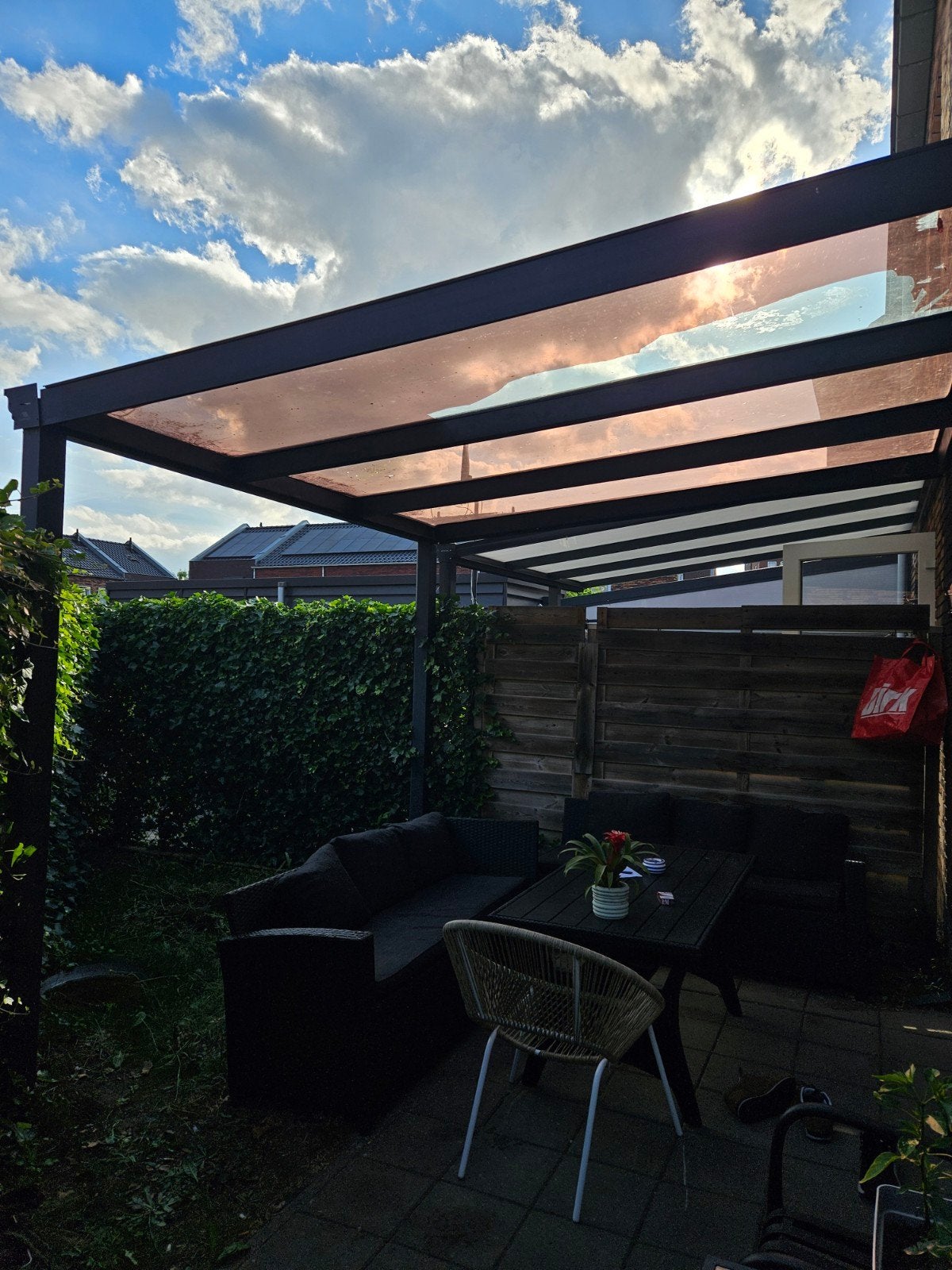 Mooie veranda 3x3m met glazen schuifdeuren, Tuin en Terras, Overkappingen, Ophalen of Verzenden, Gebruikt, Veranda