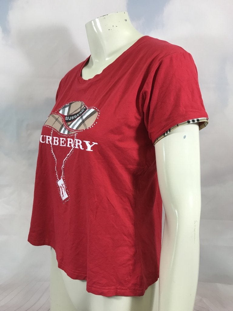 Burberry rood shirt maat XL (1C1), Tweedehands verkoop, Tweedehands verkoop, Maat 46/48 (XL) of groter, Ophalen of Verzenden