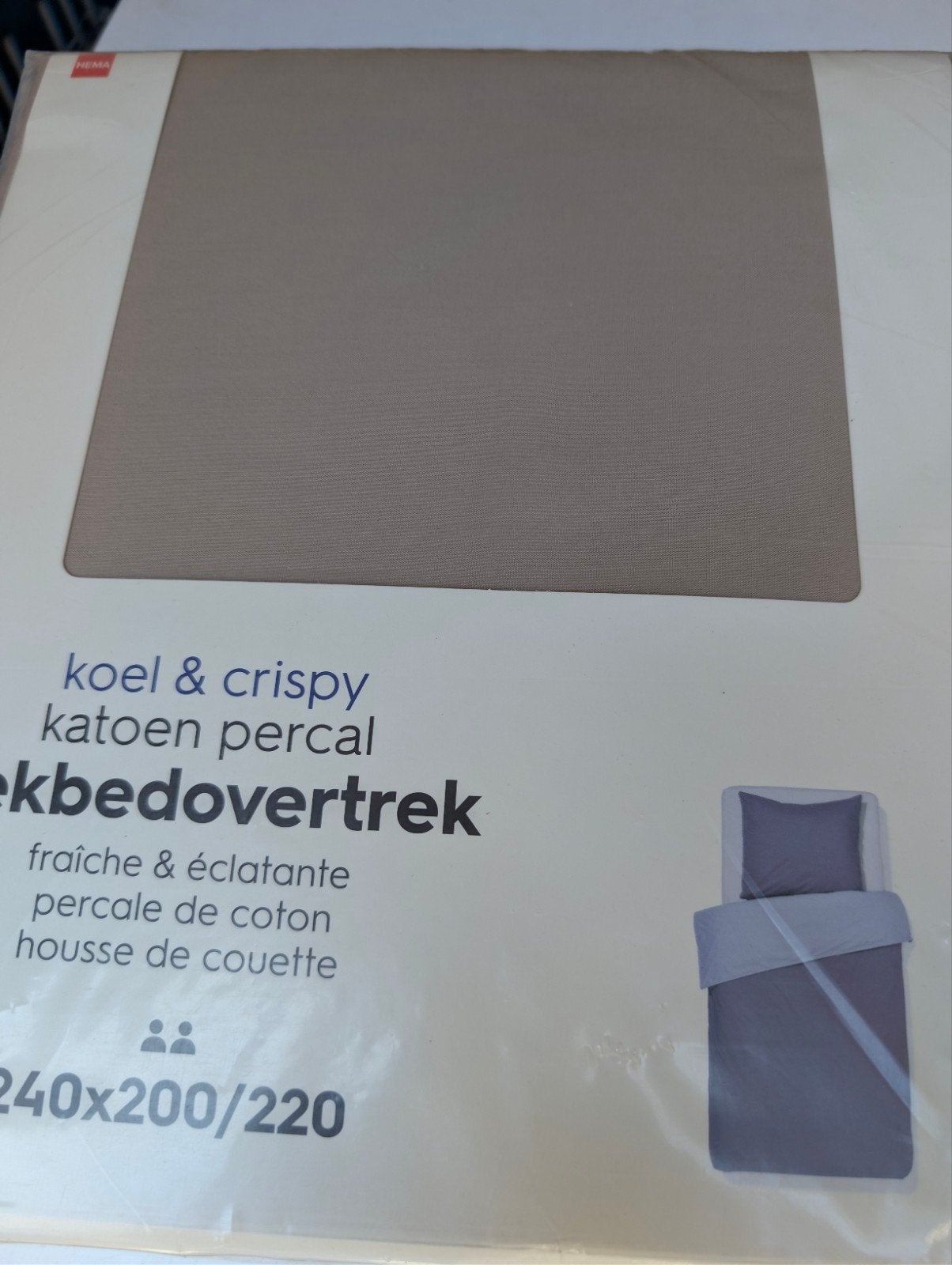 Dekbedovertrek 240x200/220, Nh, Beige, Dekbedovertrek, Katoen
