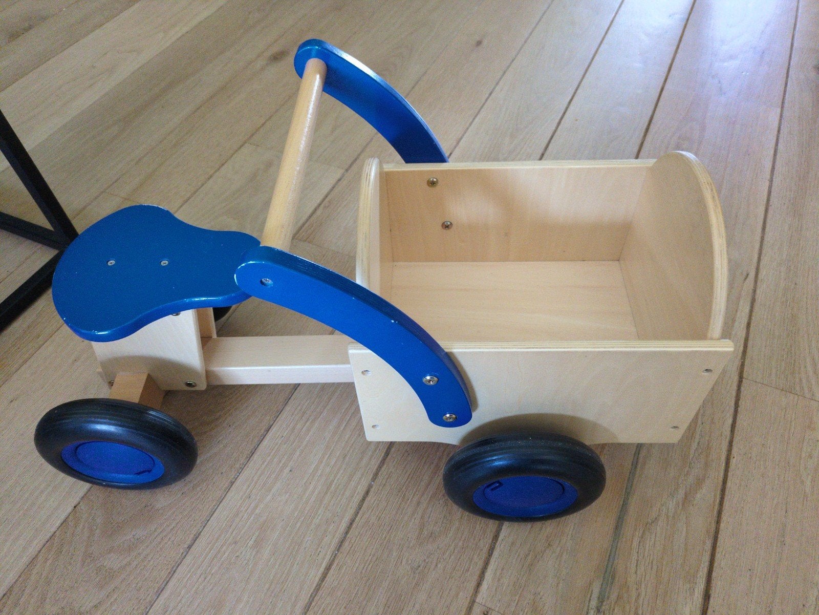 Houten bakfiets loopfiets 'Daan' met gebruikssporen, Kinderen en Baby's, Ophalen of Verzenden