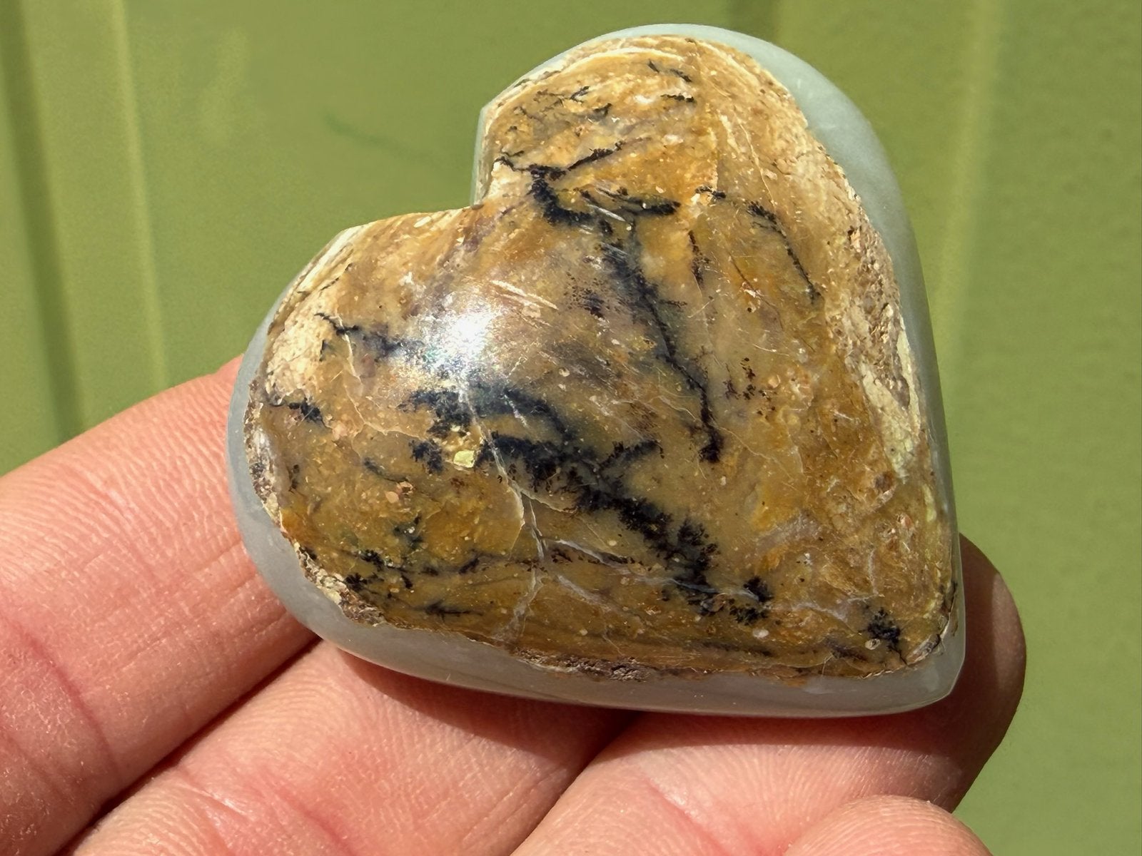 Opaal hart uit Peru mineralen edelstenen, Ophalen of Verzenden, Mineraal