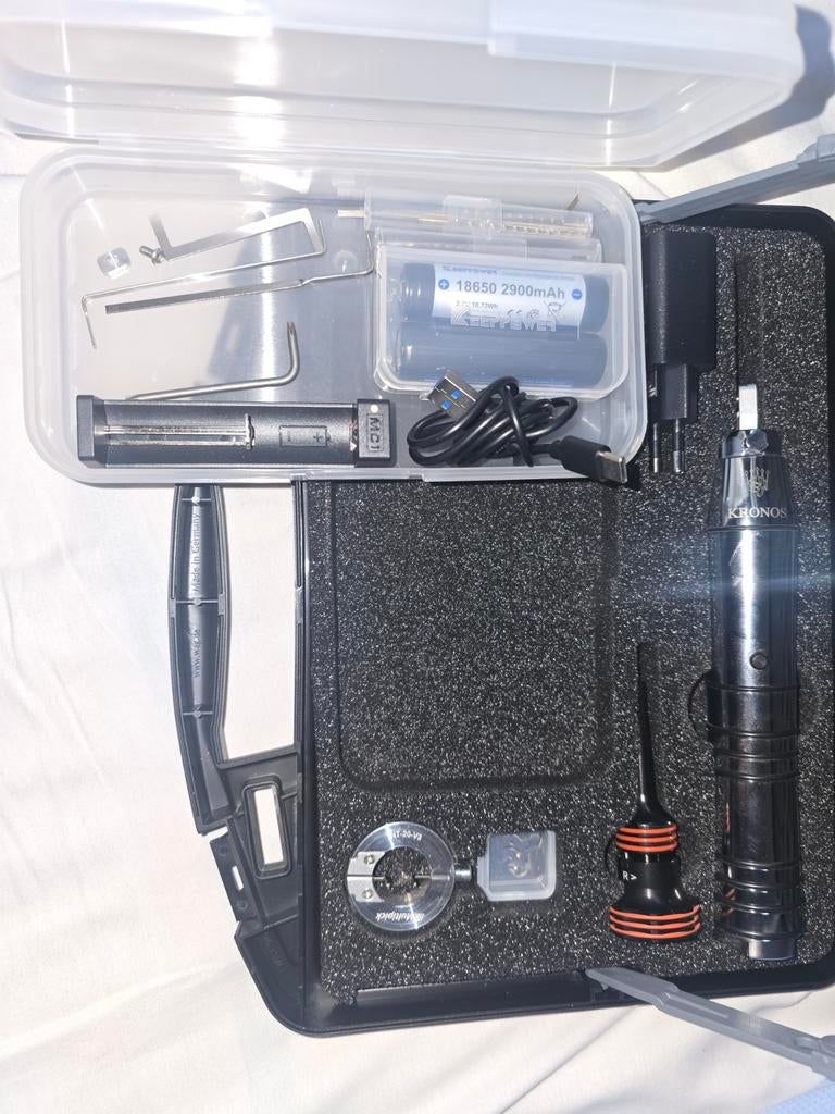 Kronos Lockpick Gun full set - Slechts enkele keren gebruikt, Ophalen of Verzenden, Zo goed als nieuw, Rvs