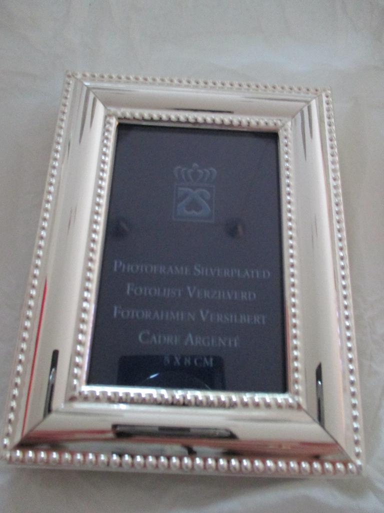 fotolijst fotokader verzilverd 6x9cm parelrand Zilverstad, Ophalen of Verzenden, Nieuw, Hout