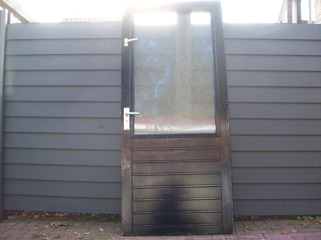deur met glas, Ophalen, Gebruikt, 80 tot 100 cm, Buitendeur