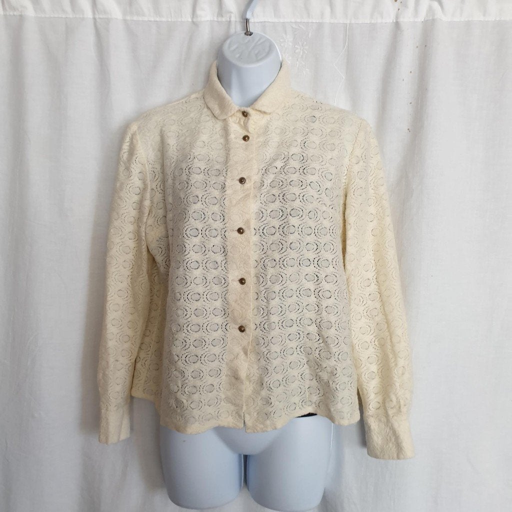 Aparte kanten jaren '70 blouse mt L met bijzondere knopen, Kleding | Dames, Carnavalskleding en Feestkleding, ., Maat 42/44 (L)