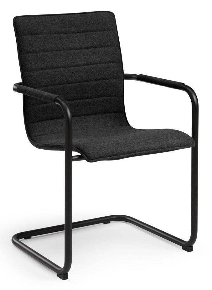 04 Designstoel in wol, 6 stof kleuren, zwart of wit frame, Stof, Zwart, Design, Nieuw