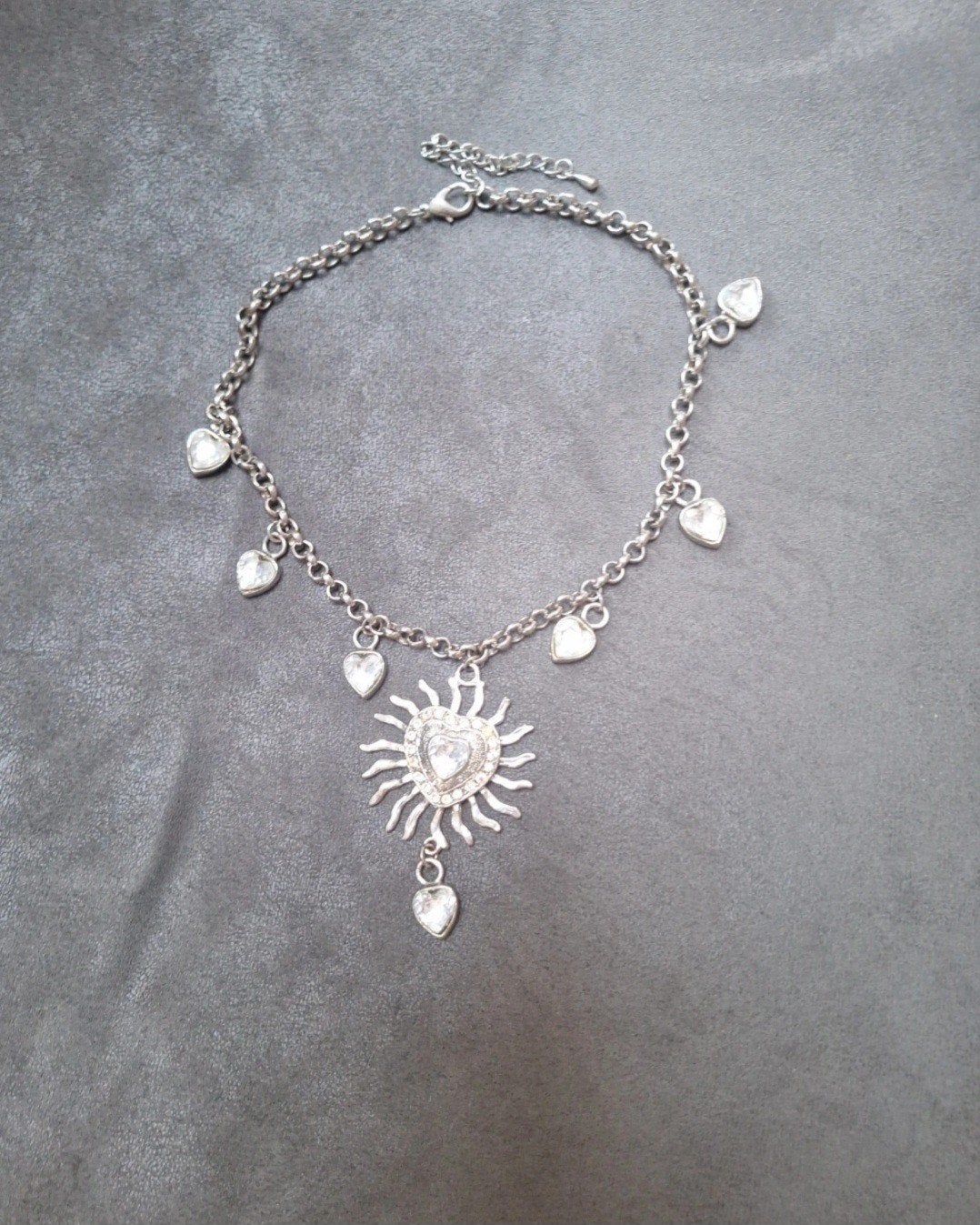 bedelketting, zilver, hartjes, Sieraden, Tassen en Uiterlijk, Kettingen, Overige materialen, Verstelbaar, Nieuw, Ophalen of Verzenden