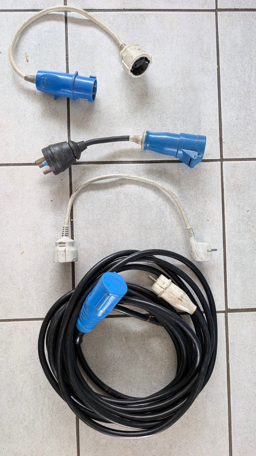 10m CEE verlengkabel kabel &  div. adapters, ook voor de UK, Caravans en Kamperen, Caravan accessoires, Ophalen of Verzenden