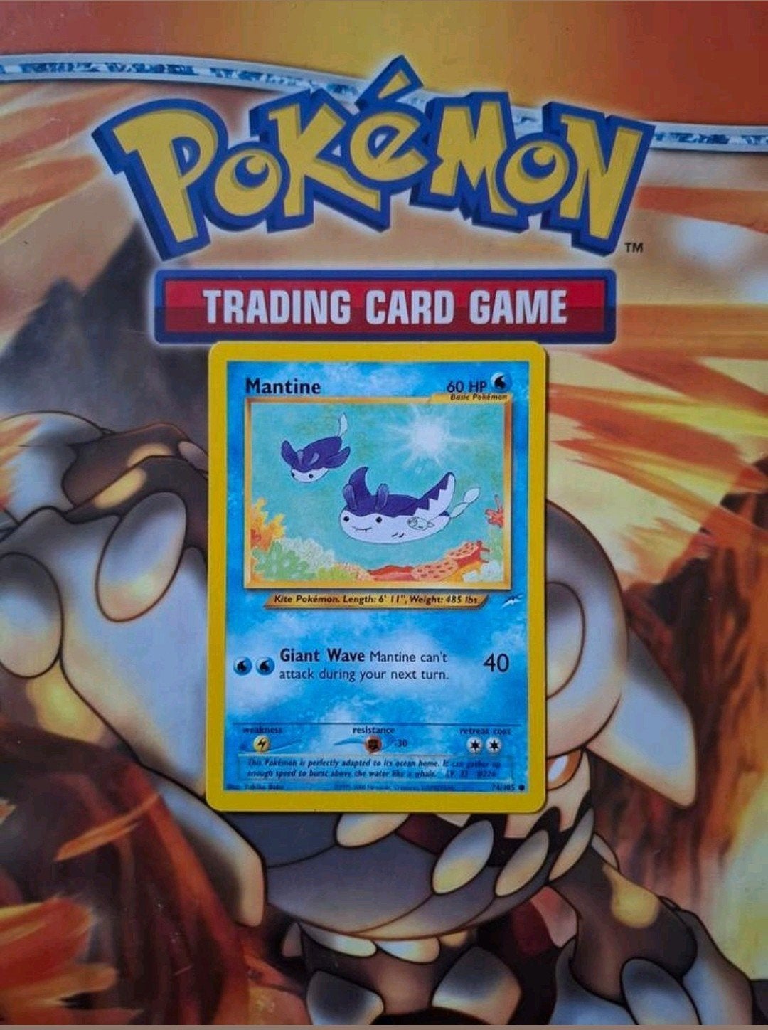 Mantine 74/105 Neo Destiny pokemon kaart, Ophalen of Verzenden, Gebruikt, Losse kaart