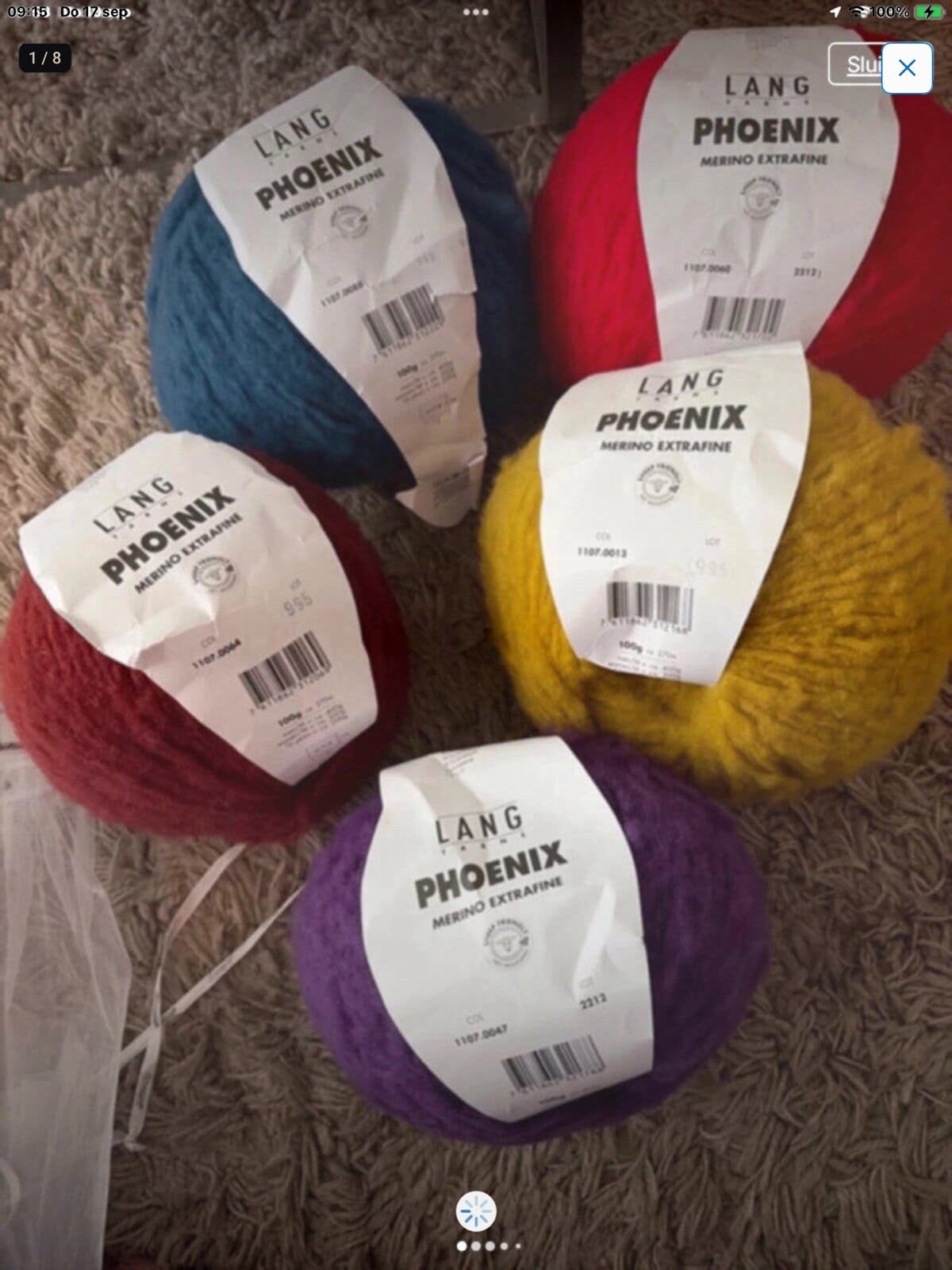 5 Bollen Phoenix van Lang Yarns, Verzenden, Zo goed als nieuw, Breien of Haken, Wol of Garen