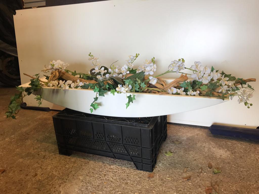 XXL Kunst bloem bak kunstbloem wit kunstbloemen decoratie, Ophalen of Verzenden, Zo goed als nieuw