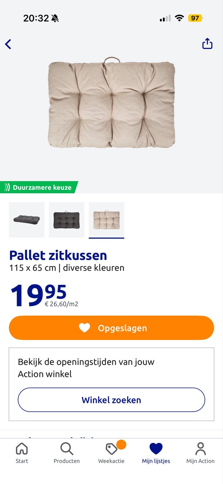GEZOCHT: 2x Action Palletkussen Beige, Ophalen, Overige merken, Palletkussen, Beige