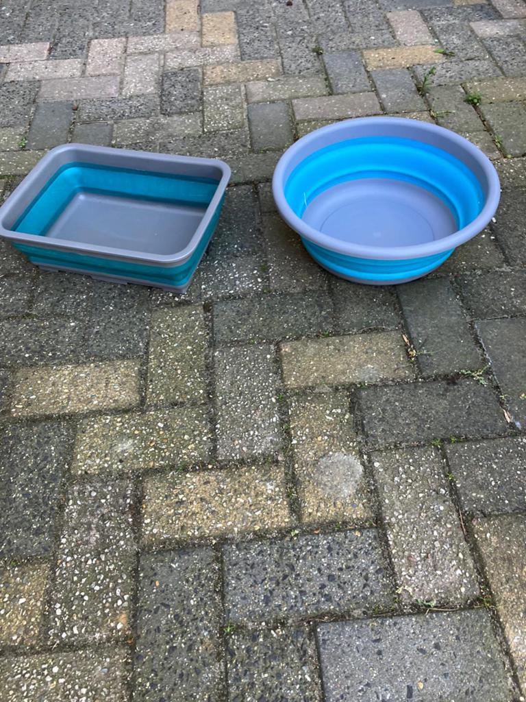 Opklapbare afwasteil en groentebak voor camping, Ophalen, Zo goed als nieuw