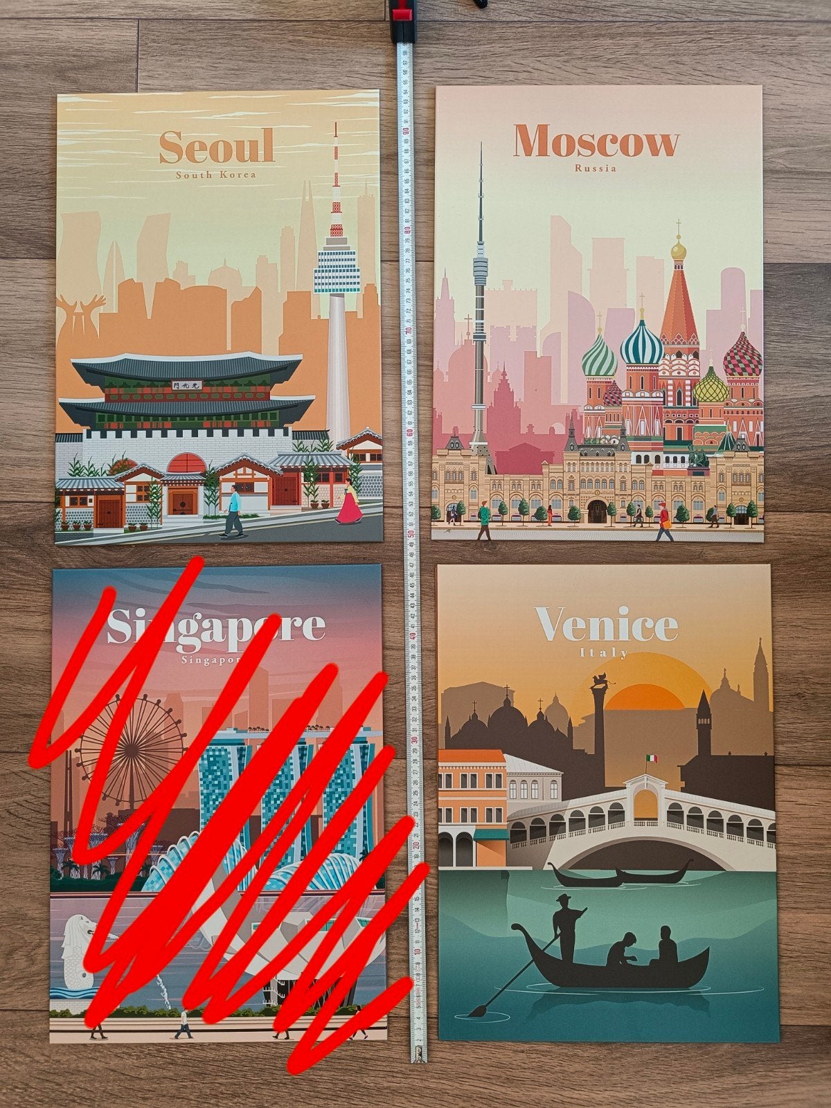 Displates Seoul, Moscow, Venice posters maat M, Verzamelen, Posters, Ophalen, Rechthoekig Staand, Zo goed als nieuw, A1 t/m A3