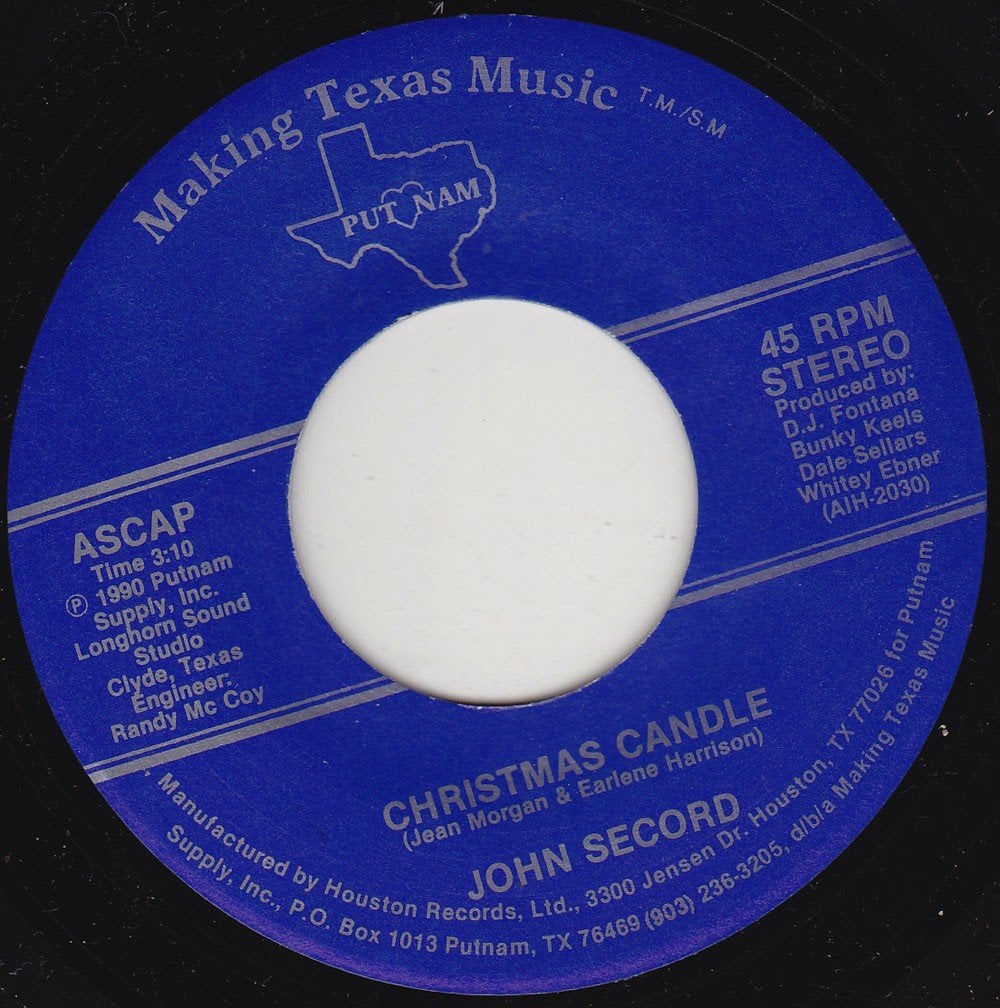 John Secords - Christmas Candle 7", Cd's en Dvd's, Verzenden, Zo goed als nieuw, Country en Western