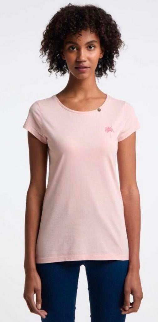 Ragwear vegan top t-shirt roze korte mouw palmboom L-XXL, Ragwear, Ragwear, Maat 42/44 (L), Nieuw