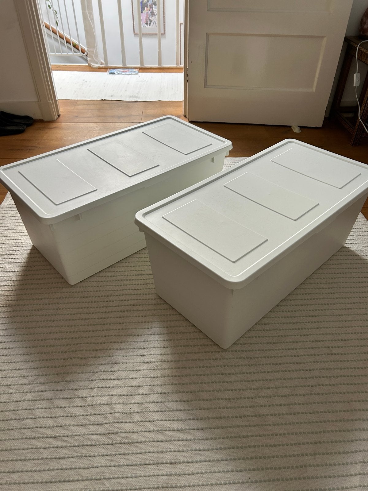 IKEA Sockerbit opbergbak met deksel - 2 stuks, Ophalen, Kunststof, Gebruikt, 50 tot 100 cm