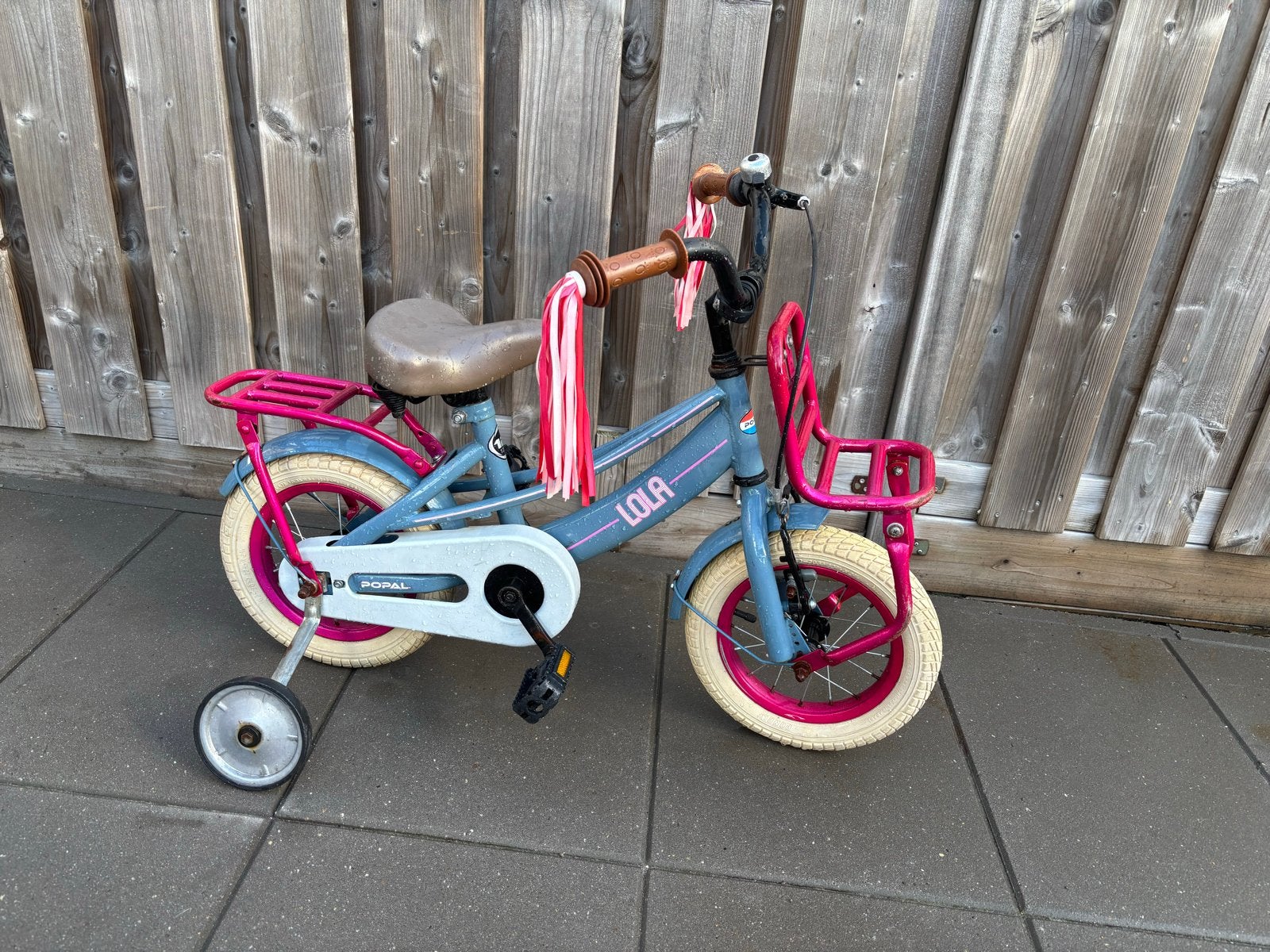 Kinderfiets Lola met zijwielen - Popal, Terugtraprem, Zijwieltjes, Gebruikt, Ophalen of Verzenden