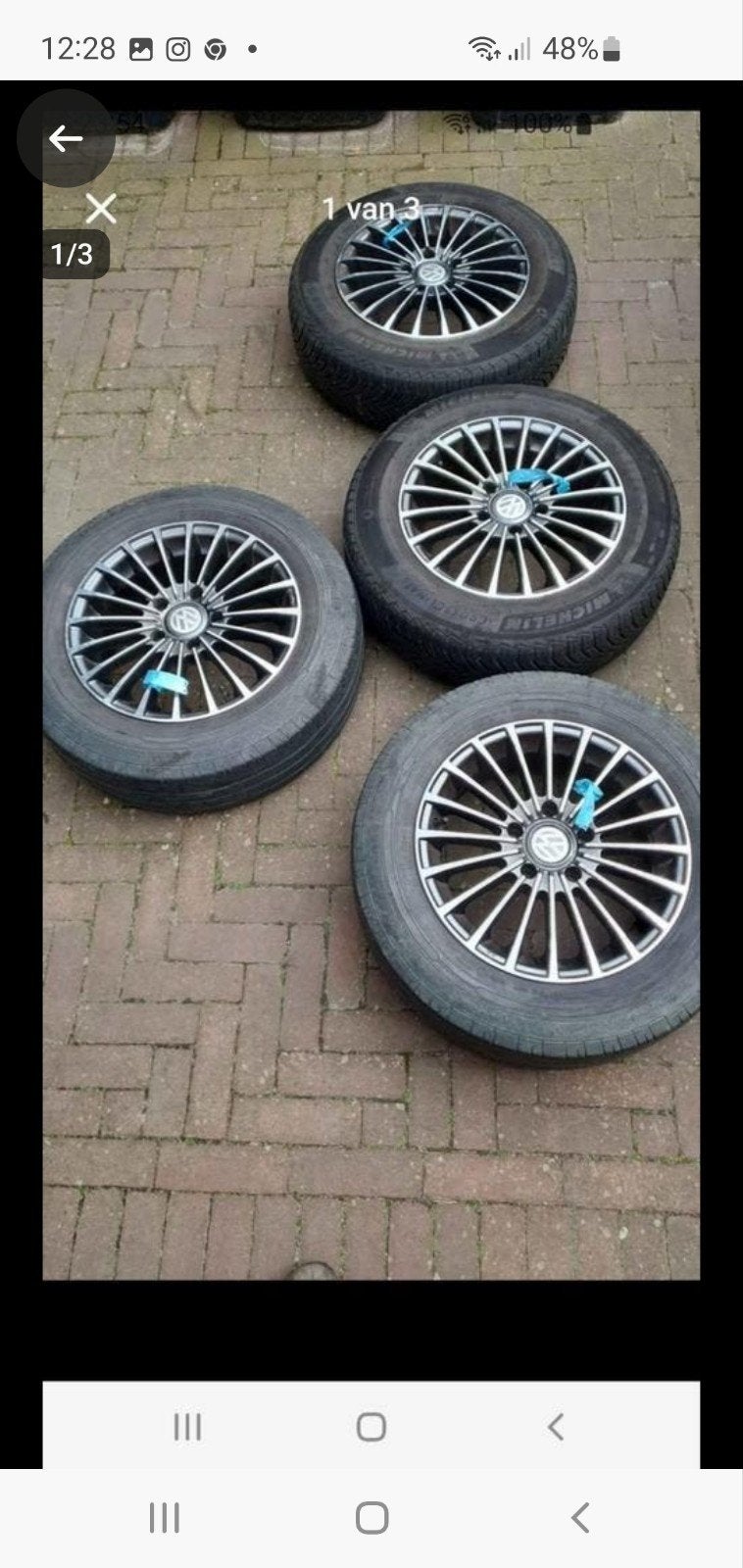 Set van 4 gebruikte wielen voor VW Caddy 5x112 15 inch, Auto diversen, Ophalen