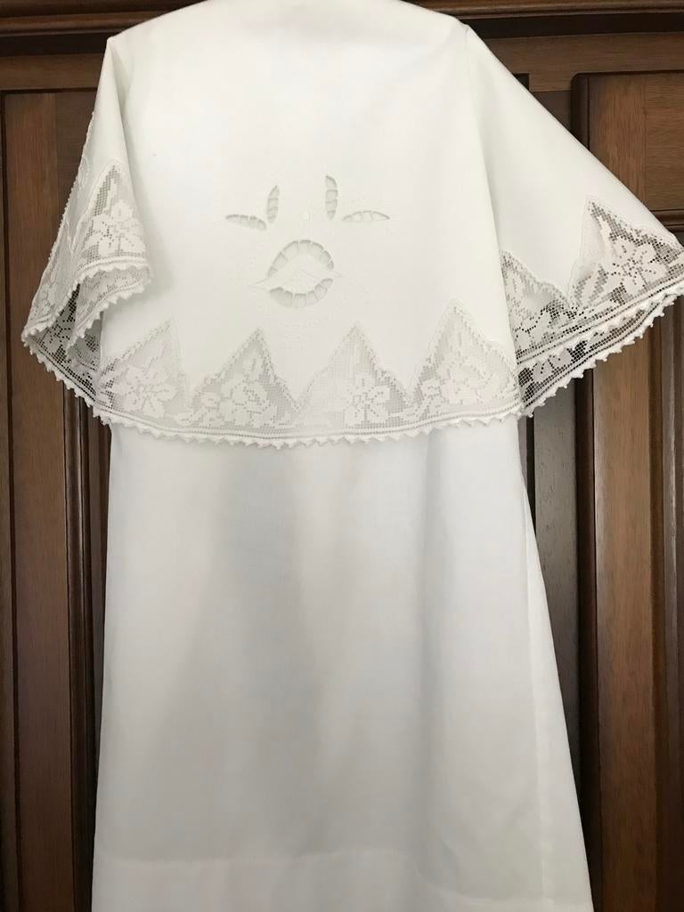 Prachtige witte doopjurk met kant en bijpassend mutsje, Ophalen of Verzenden, Zo goed als nieuw, Jongetje of Meisje