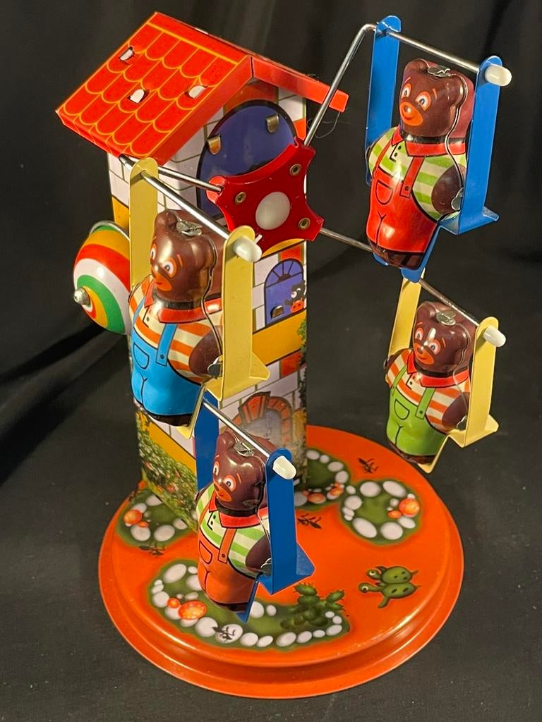 Blikken carrousel met beren, Ophalen of Verzenden