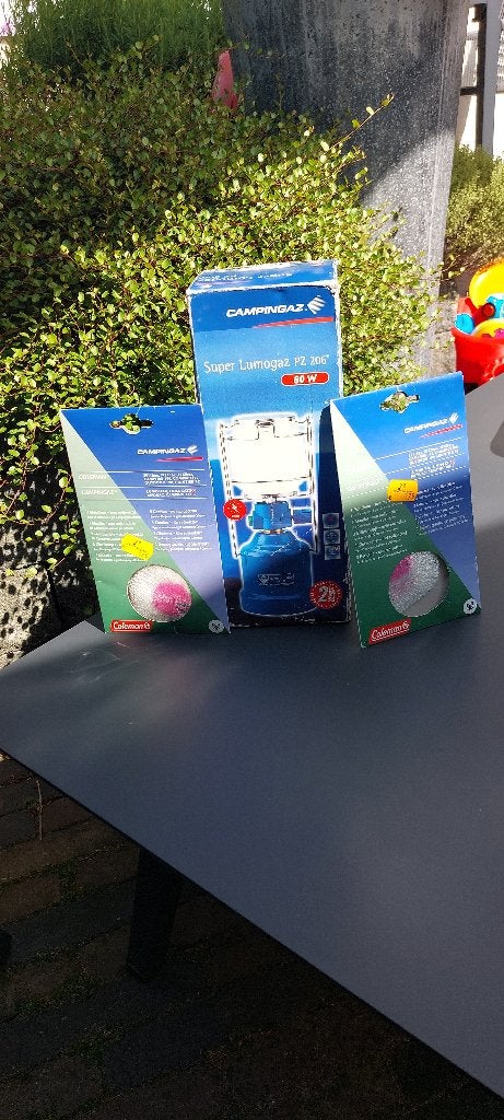 Campingaz Super Lumogaz PZ 206 gaslamp met gloeikousjes, Caravans en Kamperen, Kampeeraccessoires, Ophalen, Zo goed als nieuw