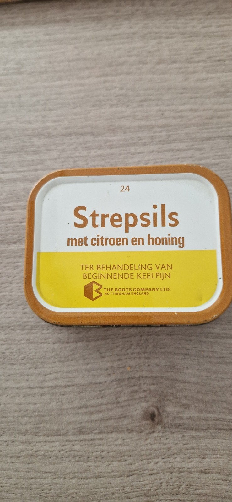 Vintage Strepsilsdoosje Jaren '70 - Citroen en Honing, Verzamelen, Ophalen of Verzenden