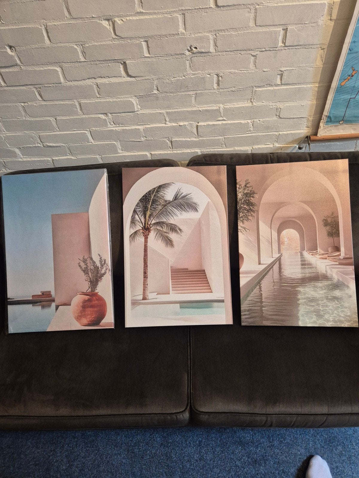 Set van 3 moderne kunstprints - Architectuur & Natuur, Ophalen, 50 – 75, 50 tot 75 cm, Print