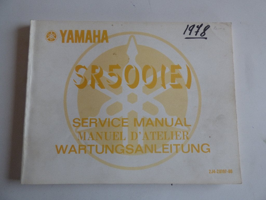 YAMAHA SR500 (E) WERKPLAATSHANDBOEK (2J4-28197-80), Ophalen of Verzenden, Yamaha