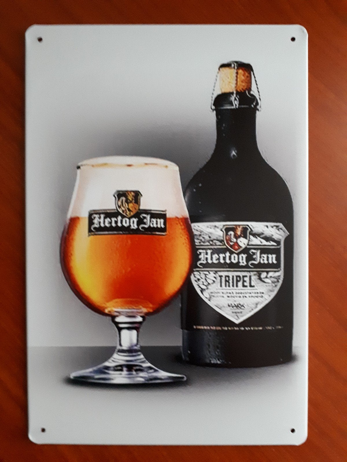 Hertog Jan Tripel 20x30 cm Metalen Reclamebord, Verzamelen, Biermerken, Verzenden, Nieuw, Reclamebord, Plaat of Schild, Hertog Jan