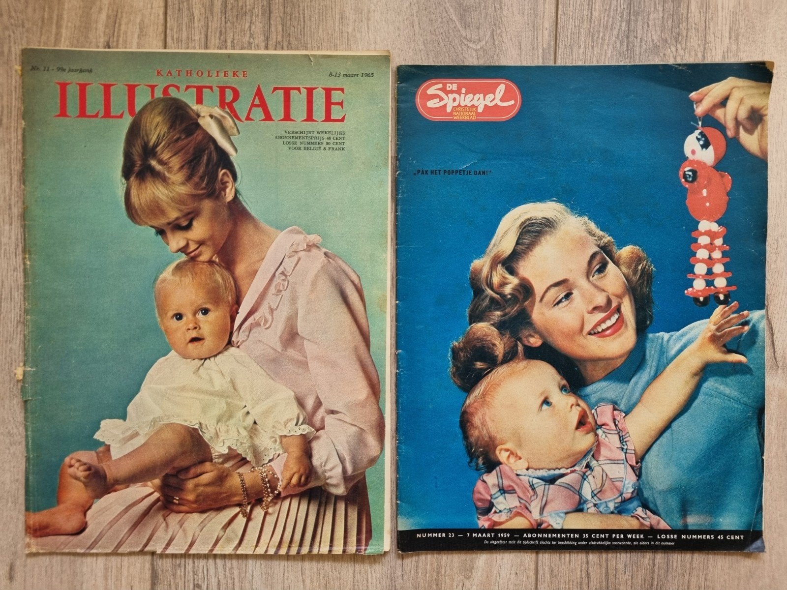 2 oude tijdschriften uit 1959 en 1965 Illustratie De Spiegel, Verzamelen, Ophalen of Verzenden, 1940 tot 1960, Tijdschrift