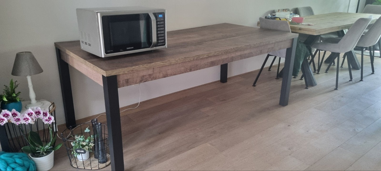 Nieuwe tafel 200x100x77 cm - Nieuw in verpakking, Overige houtsoorten, 100 tot 150 cm, Ophalen of Verzenden, Modern industrieel