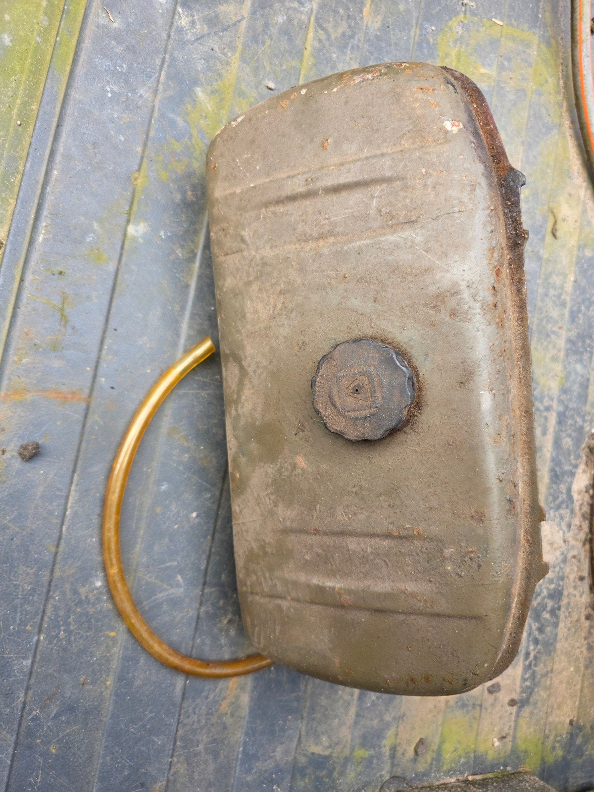 Vintage brandstoftank benzinetank tank, Ophalen, Gebruikt