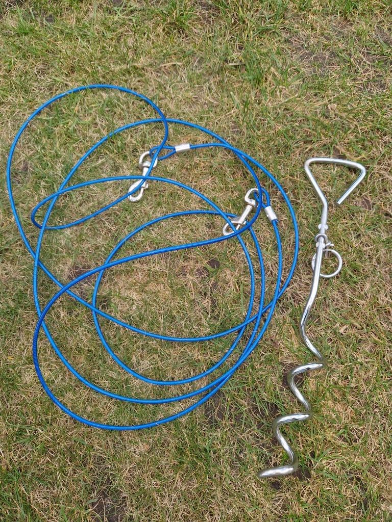 Hondenkabel (4 meter lang)  met aanlegspiraal., Ophalen