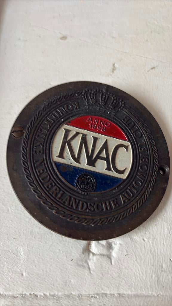 KNAC embleem brons met achterplaat, Verzamelen, Ophalen of Verzenden, Gebruikt, Overige typen