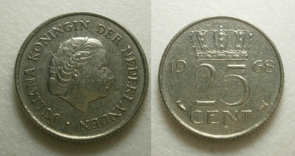 Juliana 25 cent 1968 - 1969 - 1970, Ophalen of Verzenden, Koningin Juliana, 25 cent